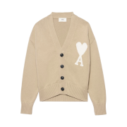 AMI de Coeur Oversize Cardigan Beige - 22SS