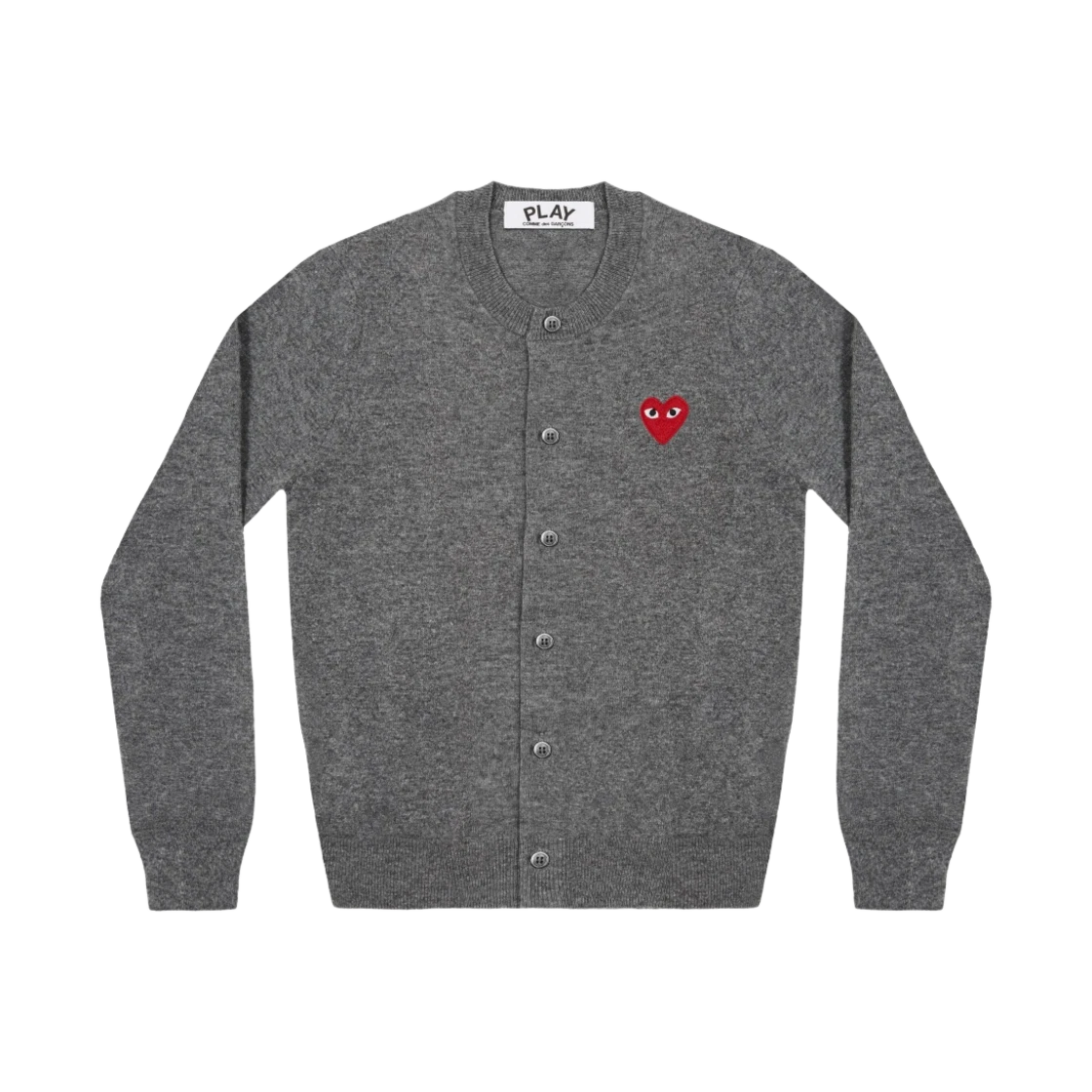 Play Comme des Garcons Play Comme des Garcons Red Heart Knit Cardigan Grey · XXS