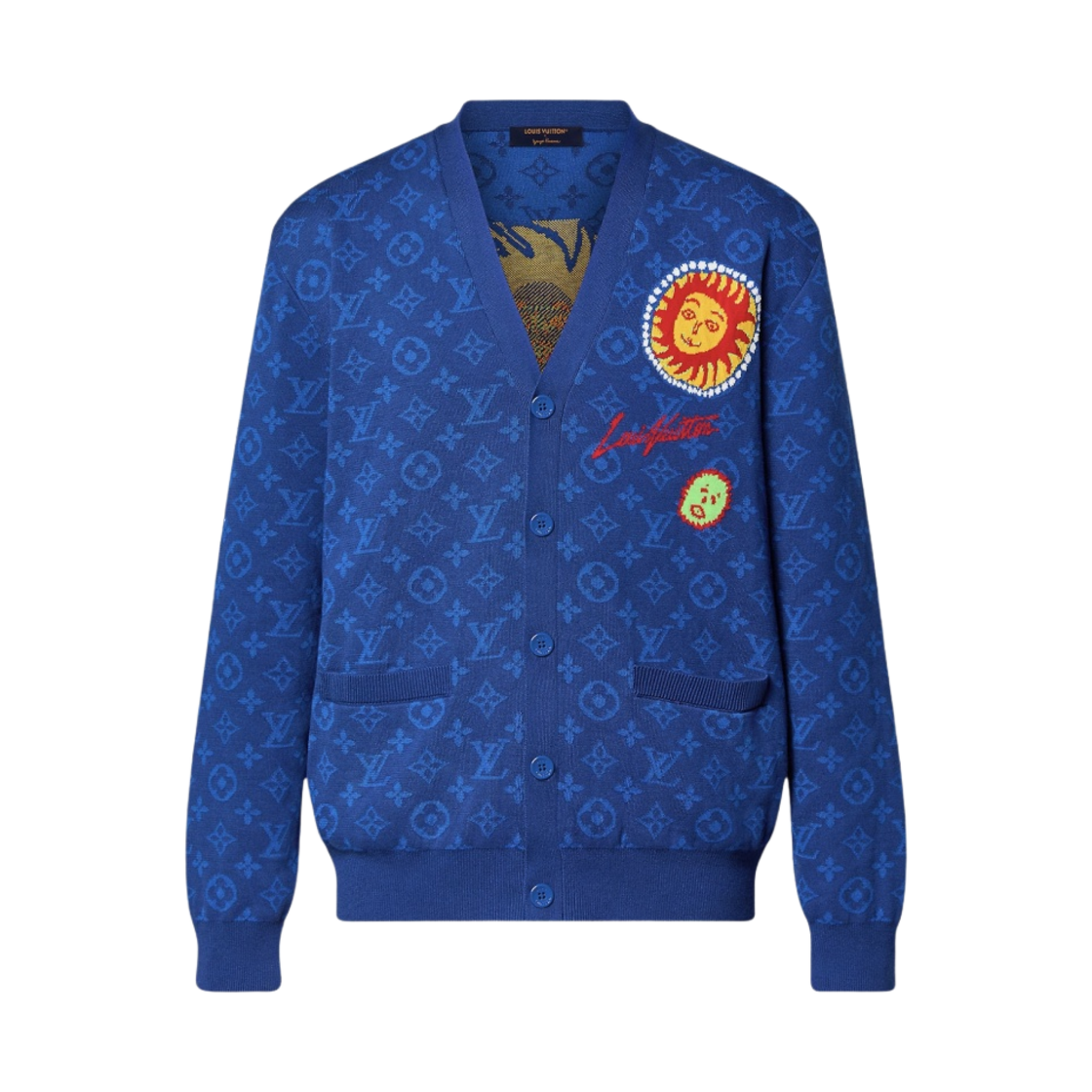 루이비통 x 야요이 쿠사마 모노그램 페이스 니티드 가디건 아주르(Louis Vuitton x YK Monogram Faces Knitted Cardigan Azure)