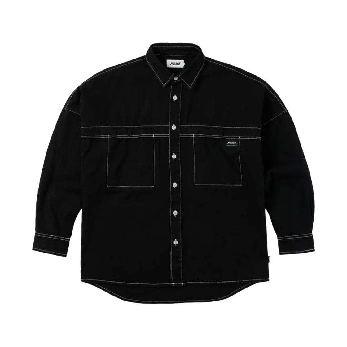 팔라스 스티치 업 드롭 숄더 셔츠 블랙 - 23SS(Palace Stitch Up Drop Shoulder Shirt Black - 23SS) - 1