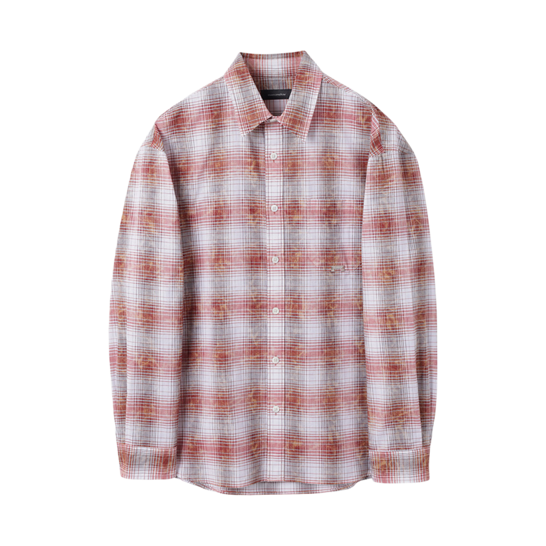 커스텀멜로우 빈티지 다이드 체크 셔츠 레드