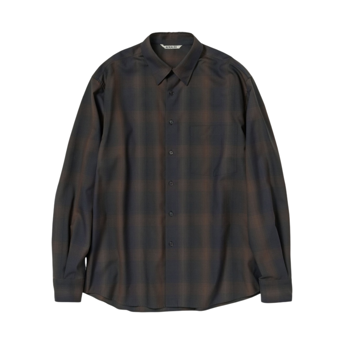 오라리 슈퍼 라이트 울 체크 셔츠 브라운 블랙 체크 - 23SS(Auralee Super Light Wool Check Shirt Brown Black Check - 23SS)