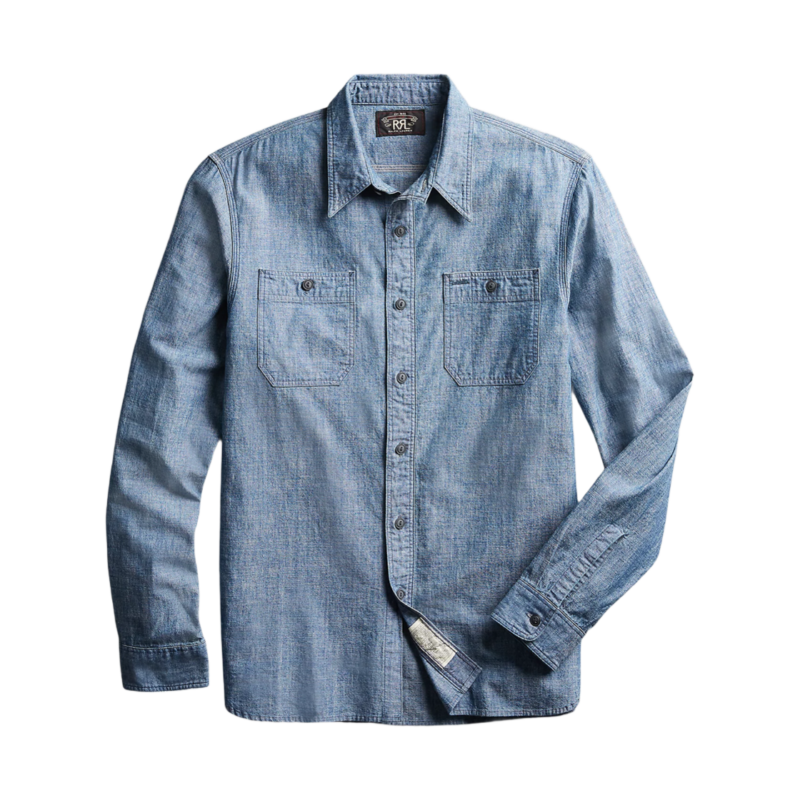493789 Double RL Indigo Chambray Work Shirt Rinse