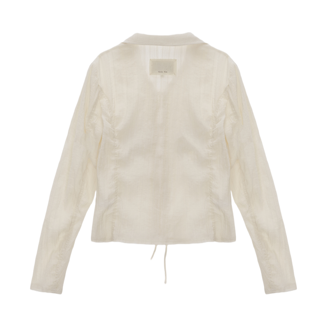 (W) 마뗑킴 리본 포인트 슬림 셔츠 아이보리((W) Matin Kim Ribbon Point Slim Shirt Ivory) - 2