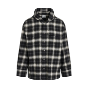 Wooyoungmi Hooded Check Shirt Black - 24SS