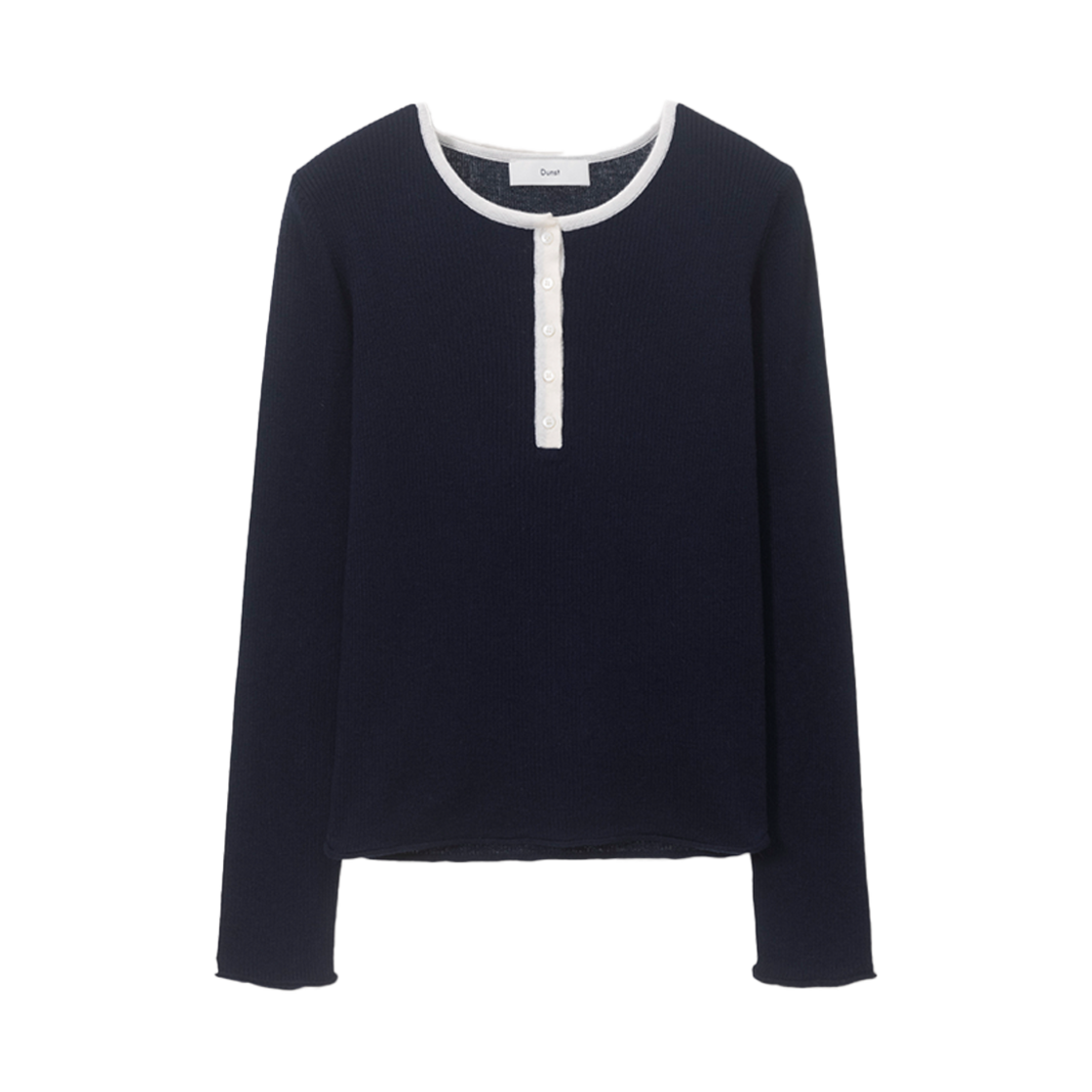 UDSW5A205N2 Dunst Buttoned Round-Neck Knit Top Navy