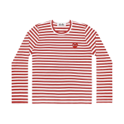 (W) Play Comme des Garcons Striped LS T-Shirt Red White
