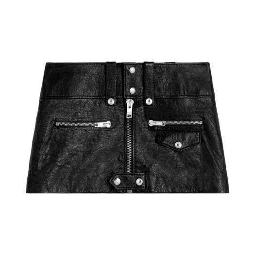 (W) Celine Mini Skirt in Soft Lambskin Black