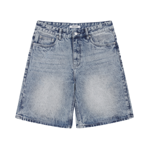 J3POM25301BUX AMOUPRE Salt Washed Short Denim Blue