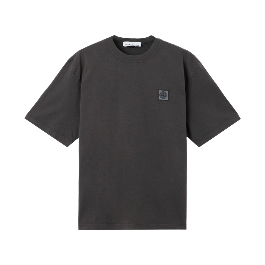 K2S1521000-25S0115-V0062 Stone Island 2100025 Combed Organic Cotton Jersey Regular Fit Short-Sleeve T-Shirt with Compass Patch Lead Grey - 25FW