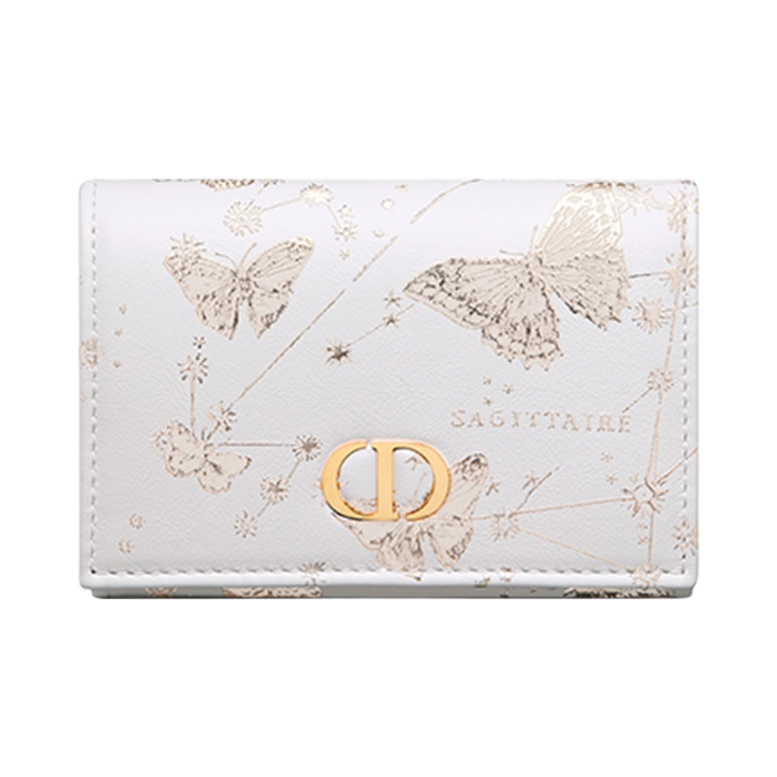 디올 카로 글라이신 지갑 화이트 골드 톤 버터플라이 조디악 프린트(Dior Caro Glycine Wallet White Gold Tone Butterfly Zodiac Print) - 1