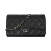 Chanel Classic Wallet On Chain Grained Calfskin & Gold Black