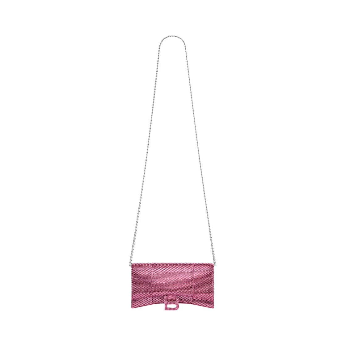 발렌시아가 아워글래스 라인스톤 체인 지갑 핑크(Balenciaga Hourglass Wallet On Chain with Rhinestones Pink) - 1