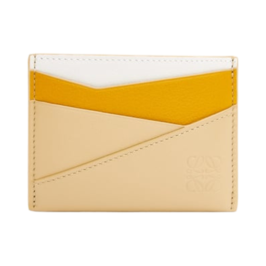 로에베 퍼즐 플레인 카드 홀더 인 클래식 카프스킨 선플라워 소프트 화이트 다크 버터(Loewe Puzzle Plain Card Holder In Classic Calfskin Sunflower Soft White Dark Butter)
