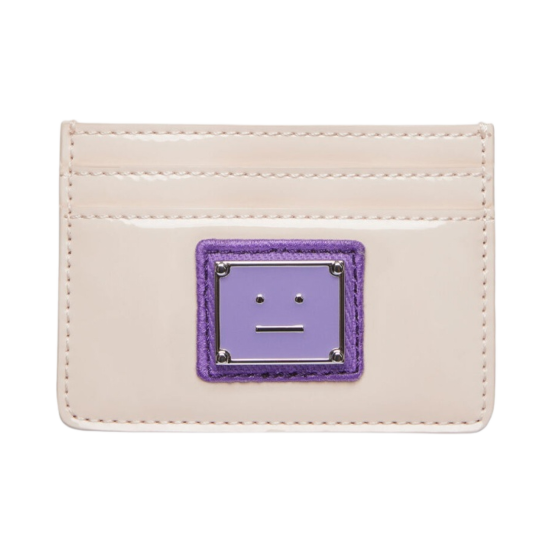 아크네 스튜디오 페이스 로고 카드 홀더 라이트 베이지 퍼플(Acne Studios Face Logo Card Holder Light Beige Purple) - 1