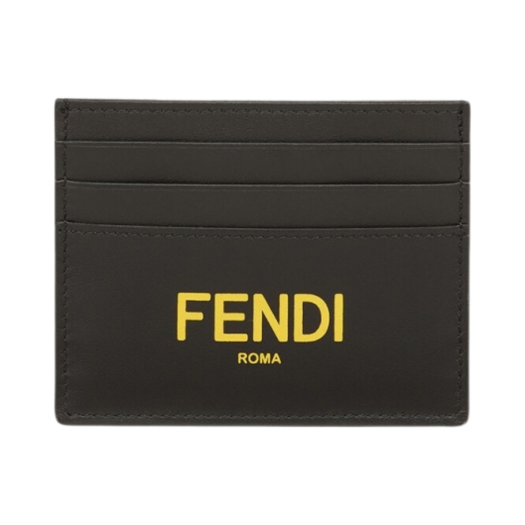 7M0164ADM8F0R2A Fendi Roma Leather Card Holder Black