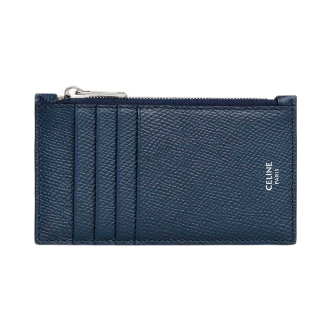 셀린느 그레인드 카프스킨 지퍼 컴팩트 카드 홀더 네이비 블루(Celine Zipped Compact Card Holder in Grained Calfskin Navy Blue) - 1