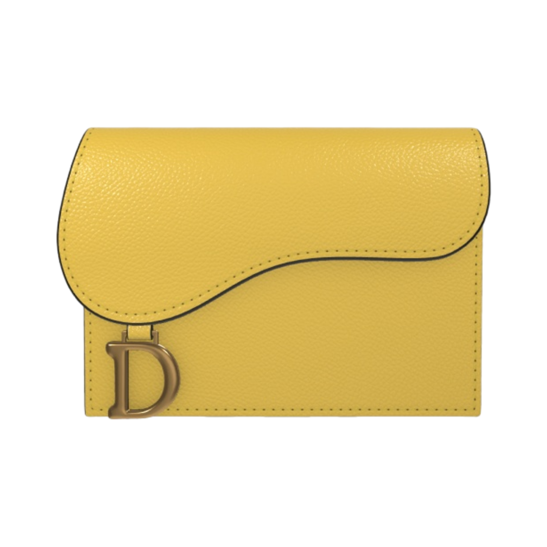 디올 고트스킨 새들 플랩 카드 홀더 옐로우(Dior Goatskin Saddle Flap Card Holder Yellow) - 1