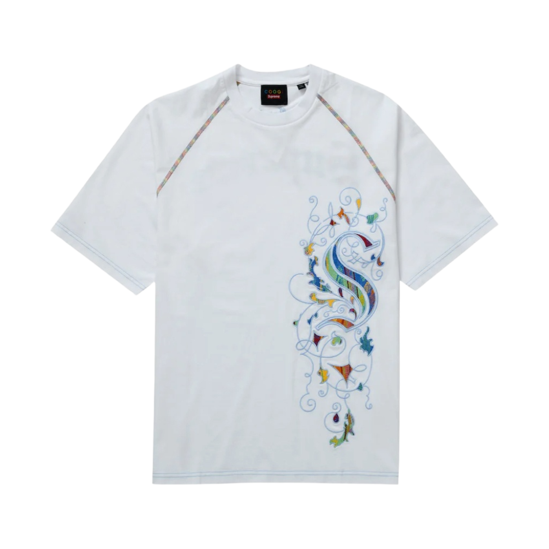 슈프림 x 쿠지 래글런 숏슬리브 탑 화이트 - 23SS