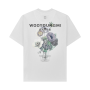(W) Wooyoungmi Flower Print Back Logo T-Shirt White - 23FW