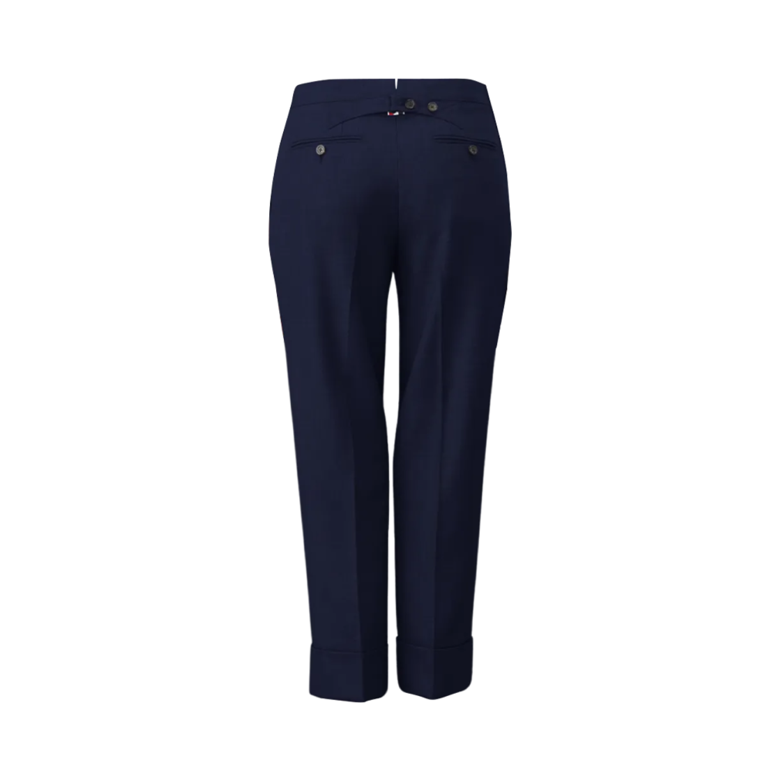 (W) 톰브라운 트윌 클래식 백스트랩 트라우저 네이비((W) Thom Browne Twill Classic Backstrap Trousers Navy) - 2