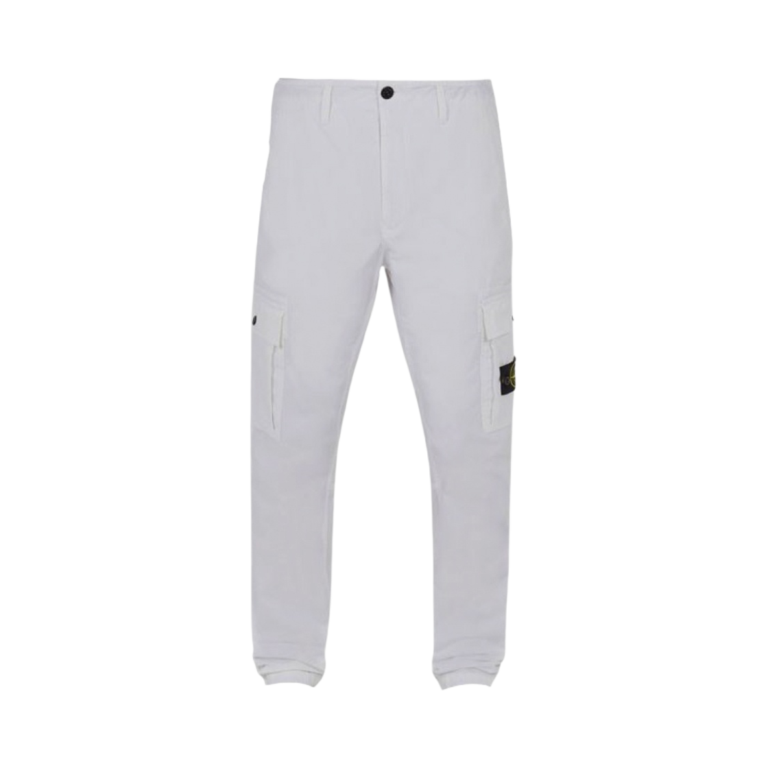 7615303WA-V0001 Stone Island 303WA Brushed Cotton Canvas Garment Dyed Cargo Pants White - 22SS