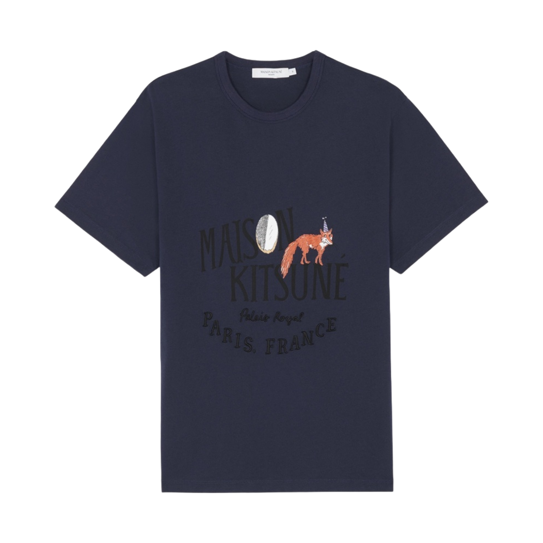IM00102KJ0008-P491 Maison Kitsune Oly Palais Royal Cookie Classic T-Shirt Navy Blue