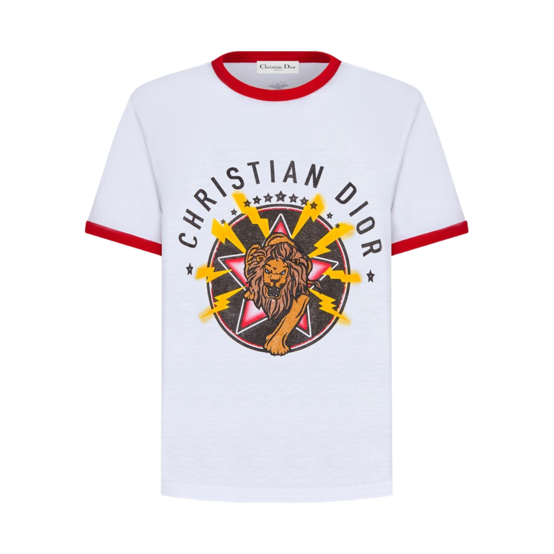 (W) 디올 바이브 티셔츠 화이트 레드((W) Dior Vibe T-Shirt White Red) - 1