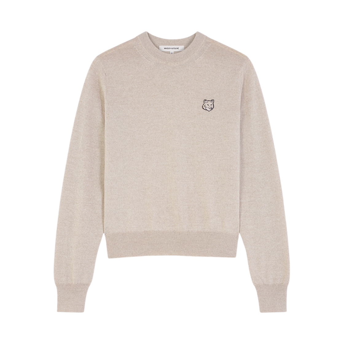 MW00801KT1036-H218 (W) Maison Kitsune Bold Fox Head Patch Regular Jumper Light Beige Melange