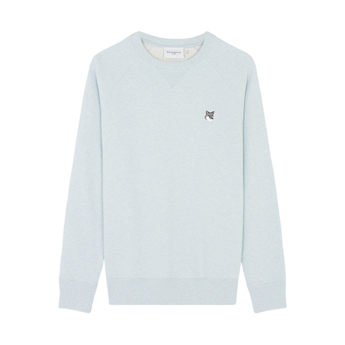 GM00333KM0002-H429 Maison Kitsune Grey Fox Head Patch Classic Sweatshirt Blue Haze Melange