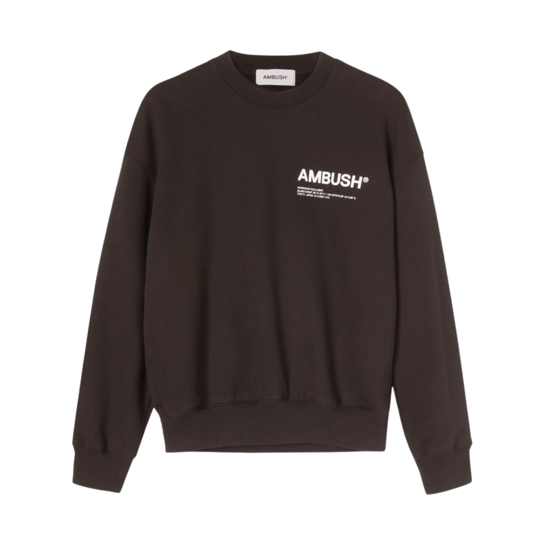 BWBA005S22FLE0011002 (W) Ambush Workshop Crewneck Sweatshirt Black Cloud Dancer