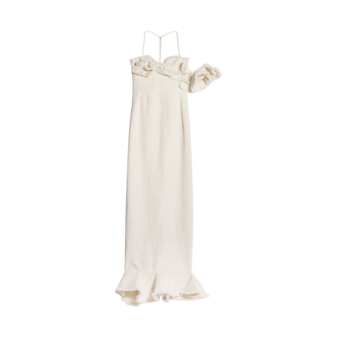 (W) 자크뮈스 라 로브 아티초크 롱 스트랩리스 드레스 오프 화이트((W) Jacquemus La Robe Artichaut Long Strapless Dress Off White) - 1