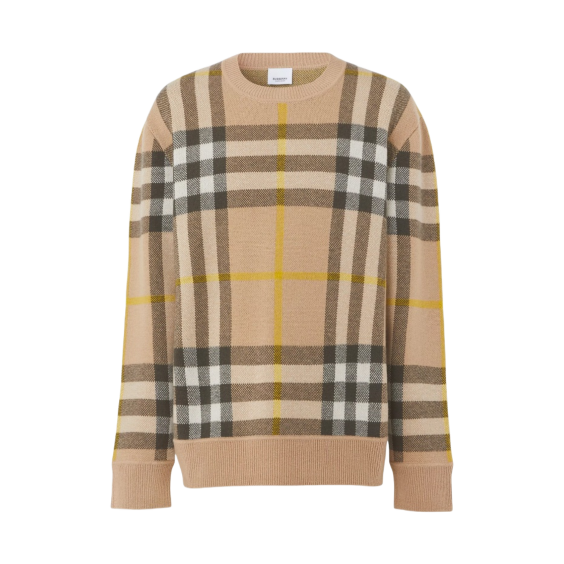 버버리 체크 캐시미어 자카드 스웨터 트러플(Buberry Check Cashmere Jacquard Sweater Truffle) - 1