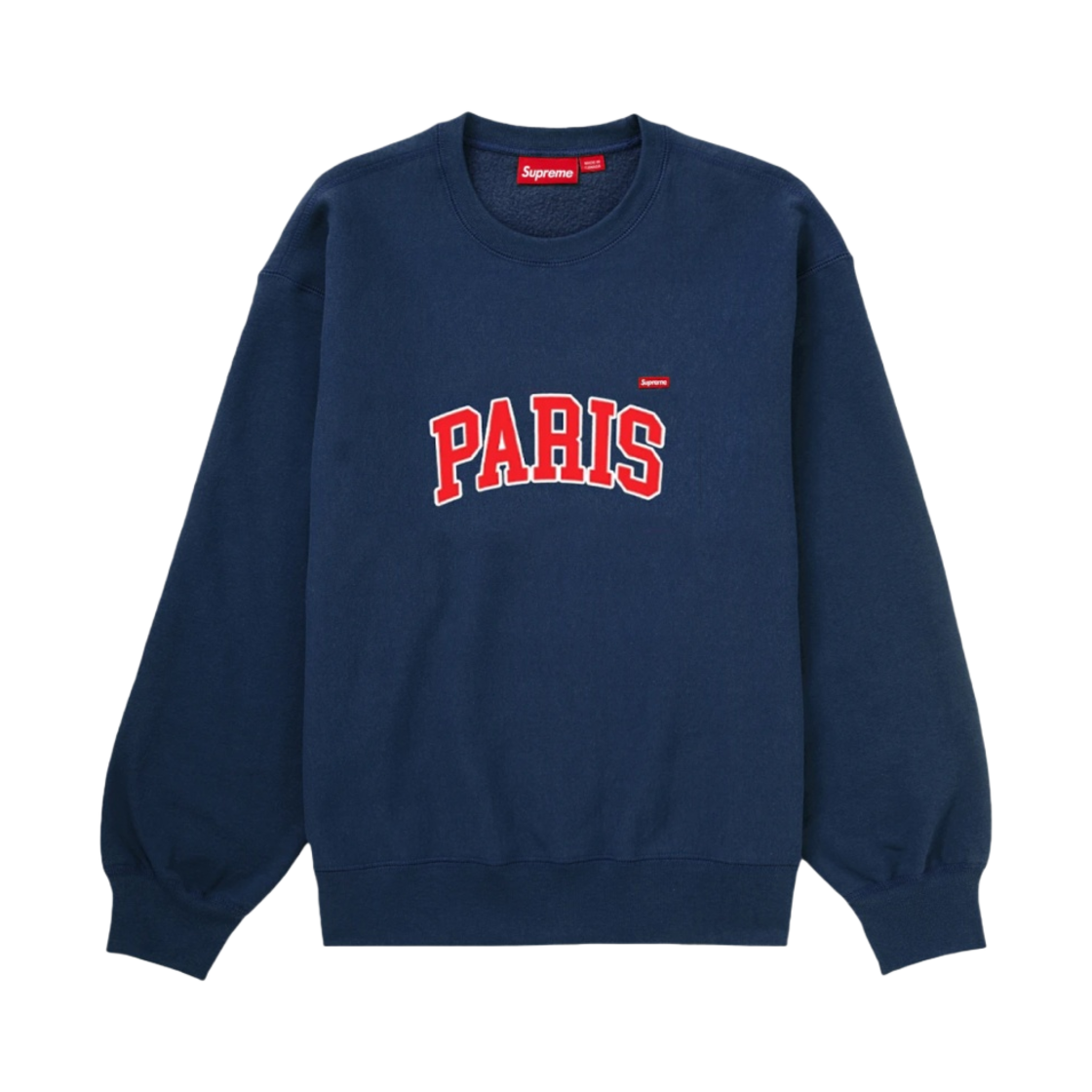 슈프림 파리 샵 스몰 박스 크루넥 네이비 - 24SS