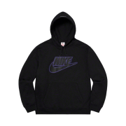 Supreme x Nike Leather Applique Hooded Sweatshirt Black - 19FW