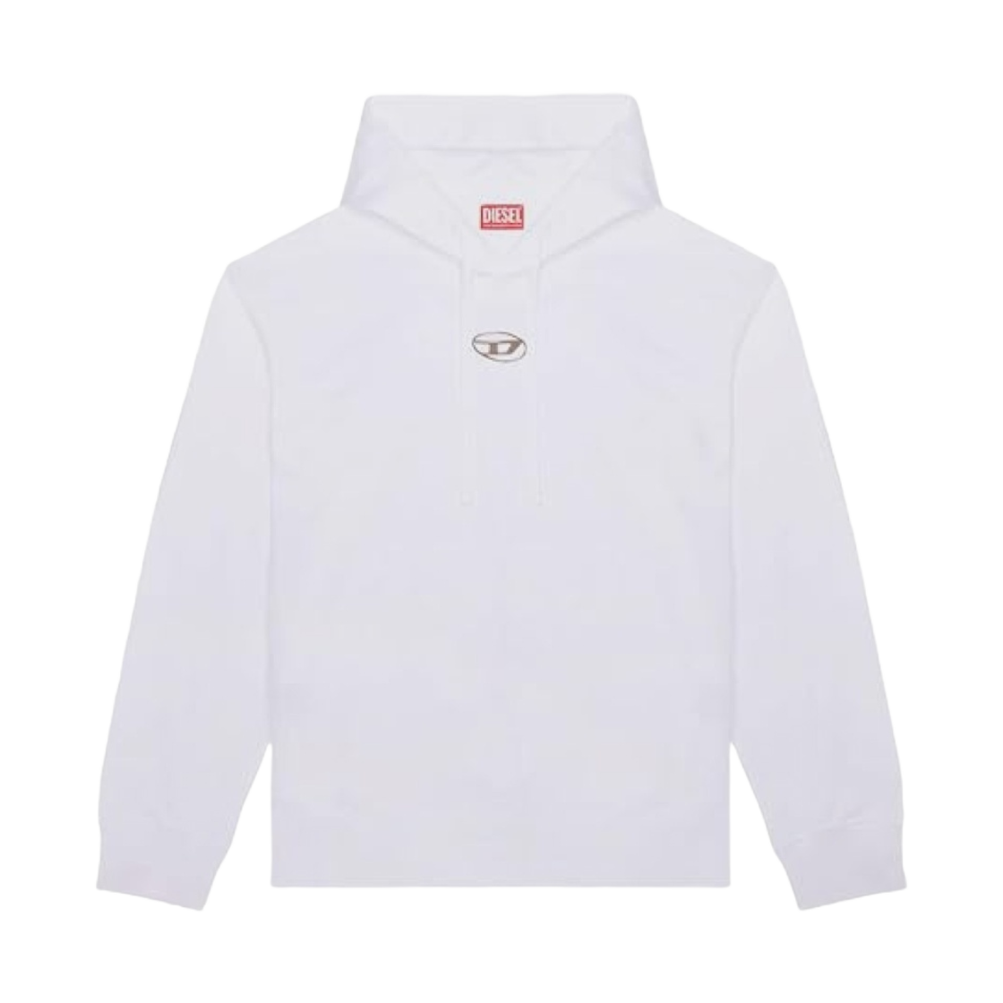 디젤 S-맥스-후드-D 로고 후드 화이트(Diesel S-Macs-Hood-D Hoodie with Logo White)