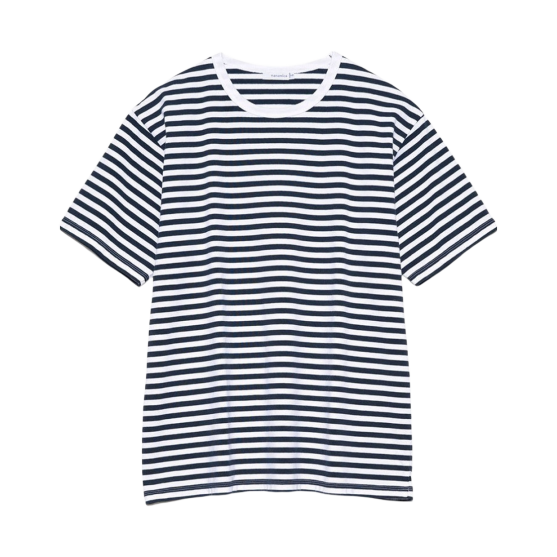 SUHS425 Nanamica Coolmax Stripe Jersey T-Shirt Navy White