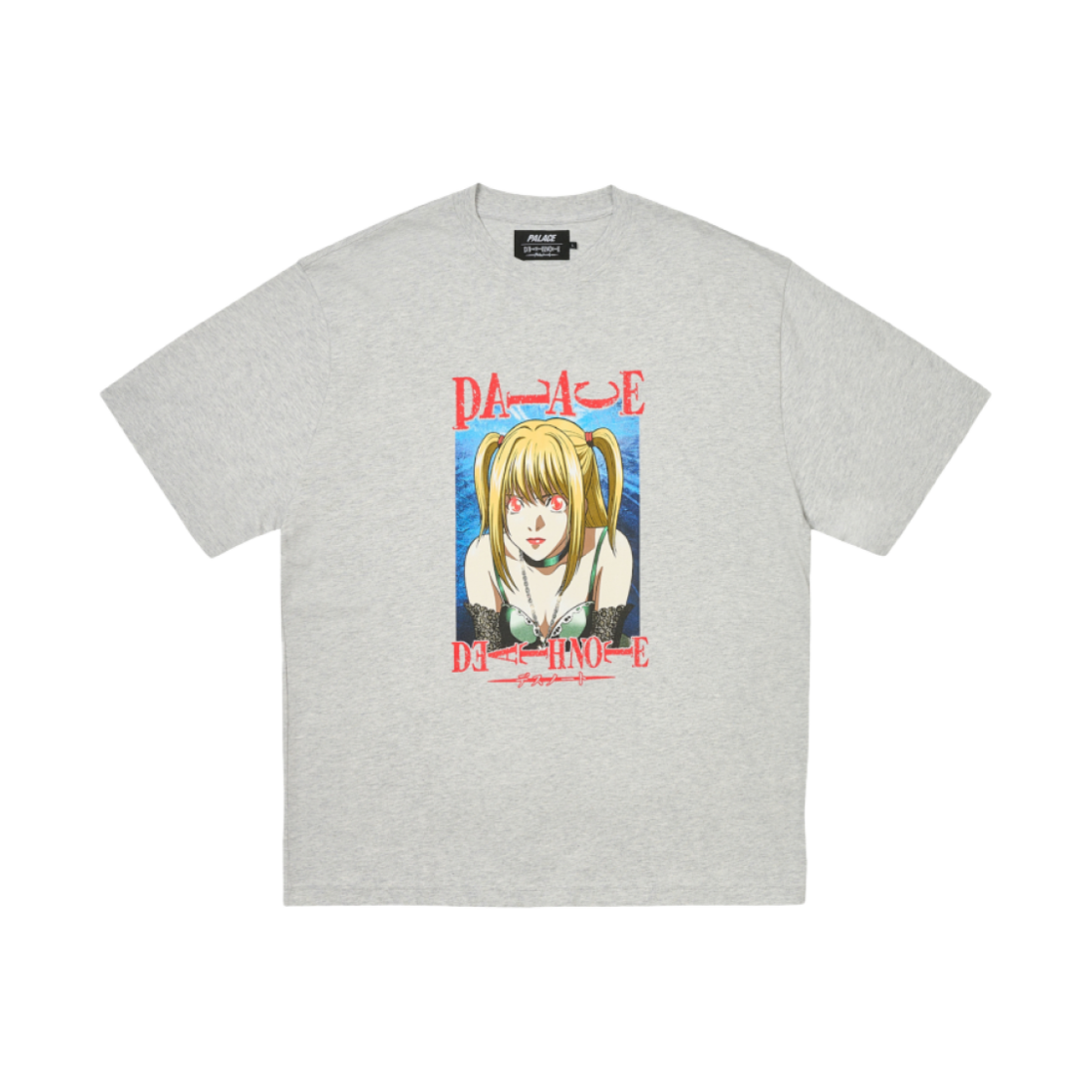 팔라스 x 데스 노트 티셔츠 그레이 말 - 25SS(Palace x Death Note T-Shirt Grey Marl - 25SS)