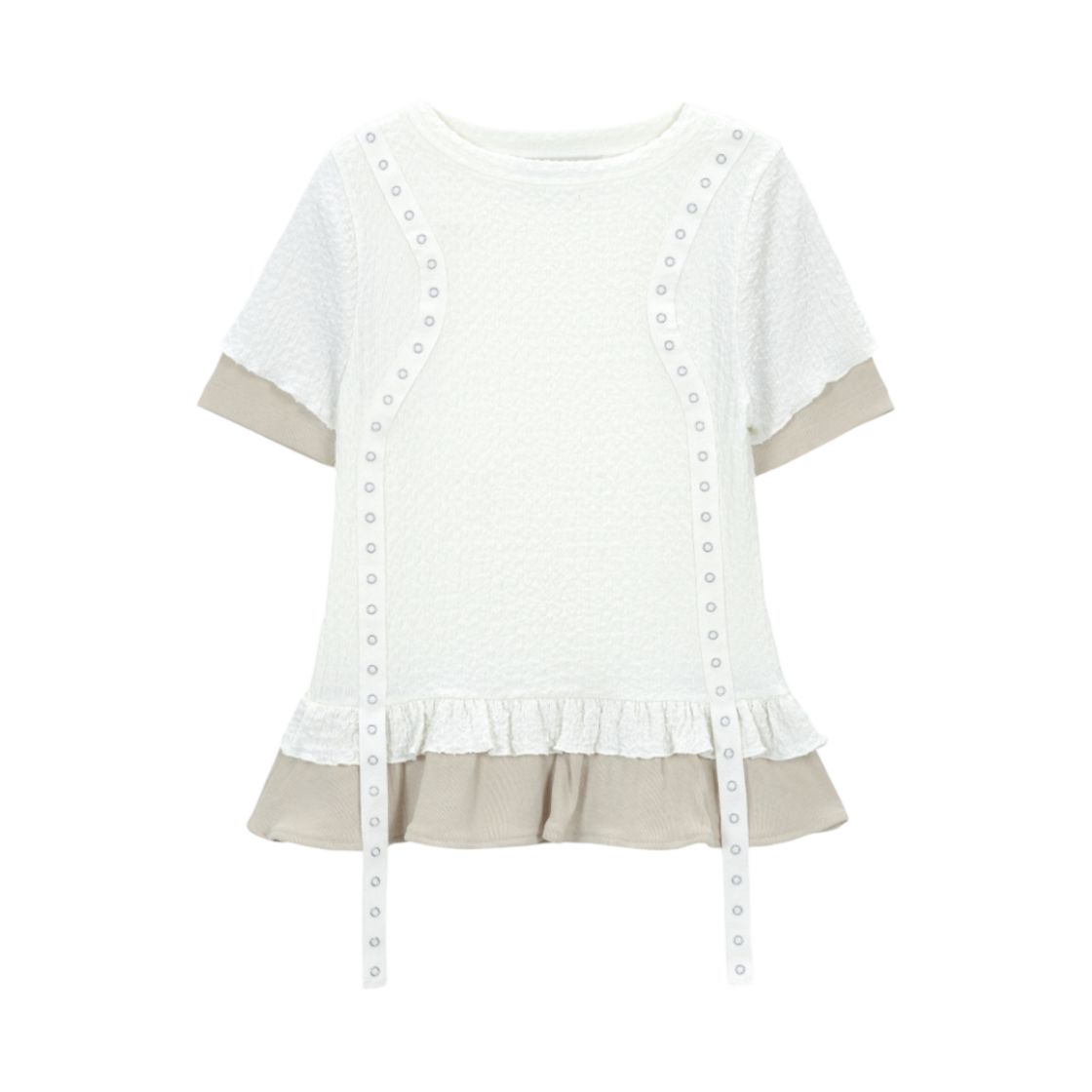 【VACANT ARCHIVE】EDEL LAYERED SHIRRING T-SHIRT 베이컨트 아카이브 에델 레이어드 셔링 티셔츠 블랙 | VACANT