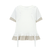 Vacant Archive Edel Layered Shirring T-Shirt Ivory
