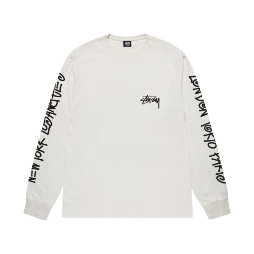 Stussy Big Cities LS T-Shirt Pigment Dyed Natural
