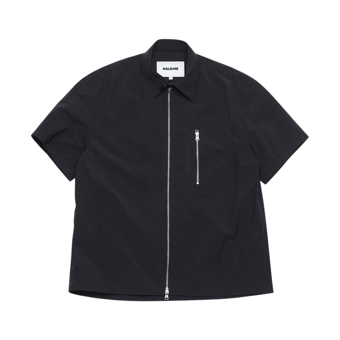 알렌느 카펜더 디테일 리사이클 나일론 1/2 셔츠 자켓 블랙