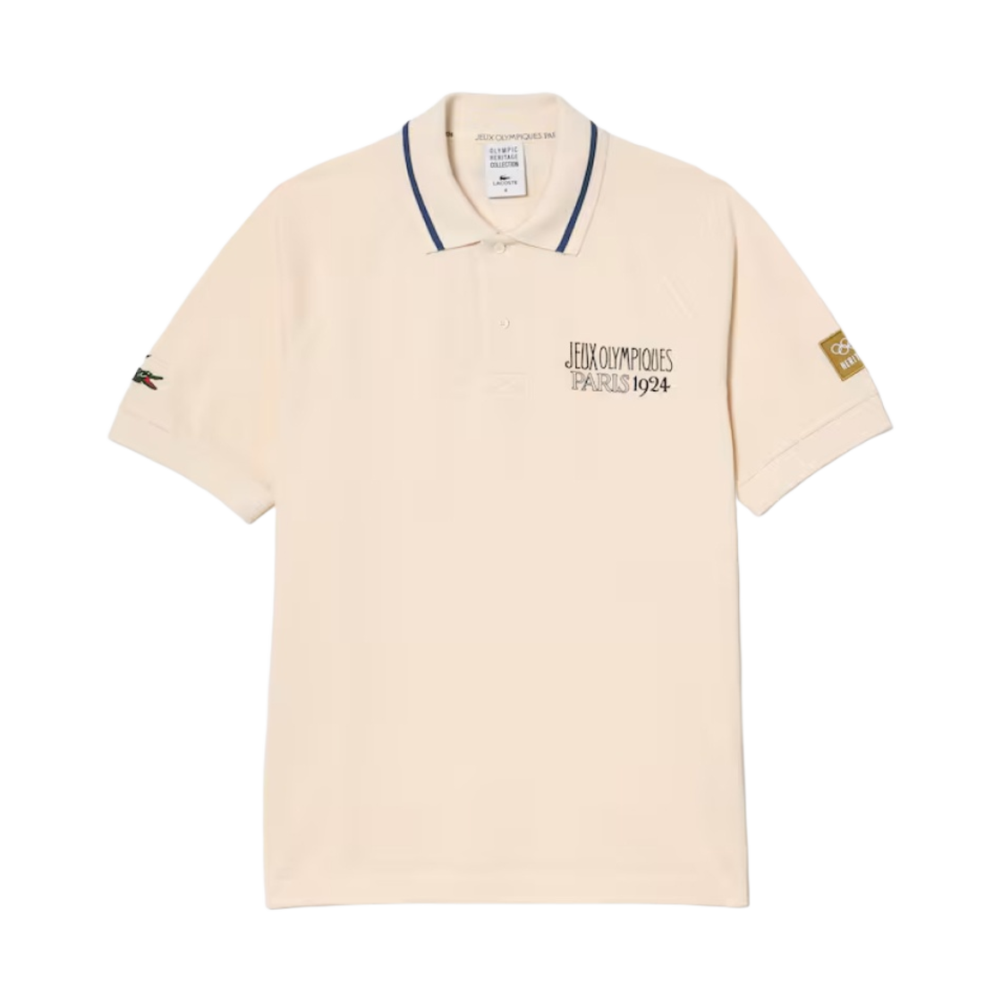 라코스테 올림픽 헤리티지 1924 파리 에디션 스포츠 폴로 셔츠 베이지(Lacoste Olympic Heritage 1924 Paris Edition Sport Polo Shirt Beige)
