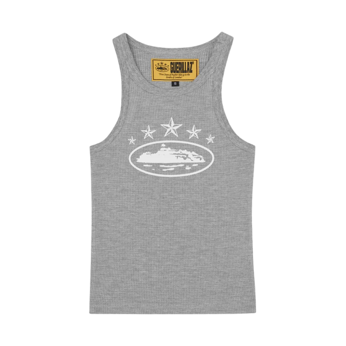 (W) 코르테이즈 5 스타즈 알카트라즈 탱크탑 그레이((W) Corteiz 5 Starz Alcatraz Tank Top Grey) - 1