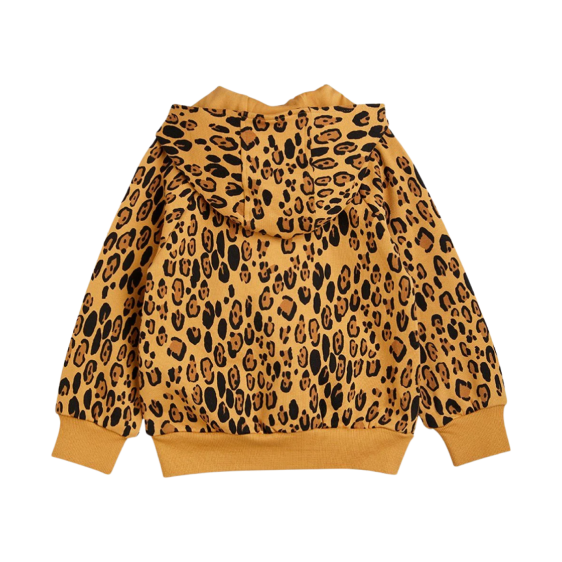 (키즈) 미니 로디니 베이직 레오파드 집 후드 베이지((Kids) Mini Rodini Basic Leopard Zip Hoodie Beige) - 2
