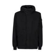 C.P. Company Diagonal Raised Fleece Goggle Zipped Hoodie Black - 22FW