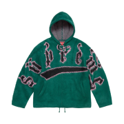 Supreme Accent Brushed Zip Up Hooded Sweater Green - 24FW