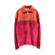 Ranra Vima Wool Blend Knit Zip Up Eggplant