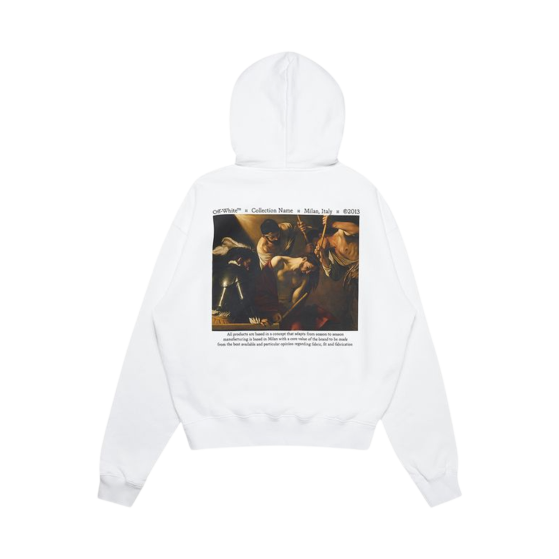 오프화이트 카라바지오 크라운 오버 후드 화이트 블랙(Off-White Caravaggio Crown Over Hoodie White Black) - 2