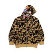 BAPE 1st Camo Jacquard Shark Hoodie Yellow